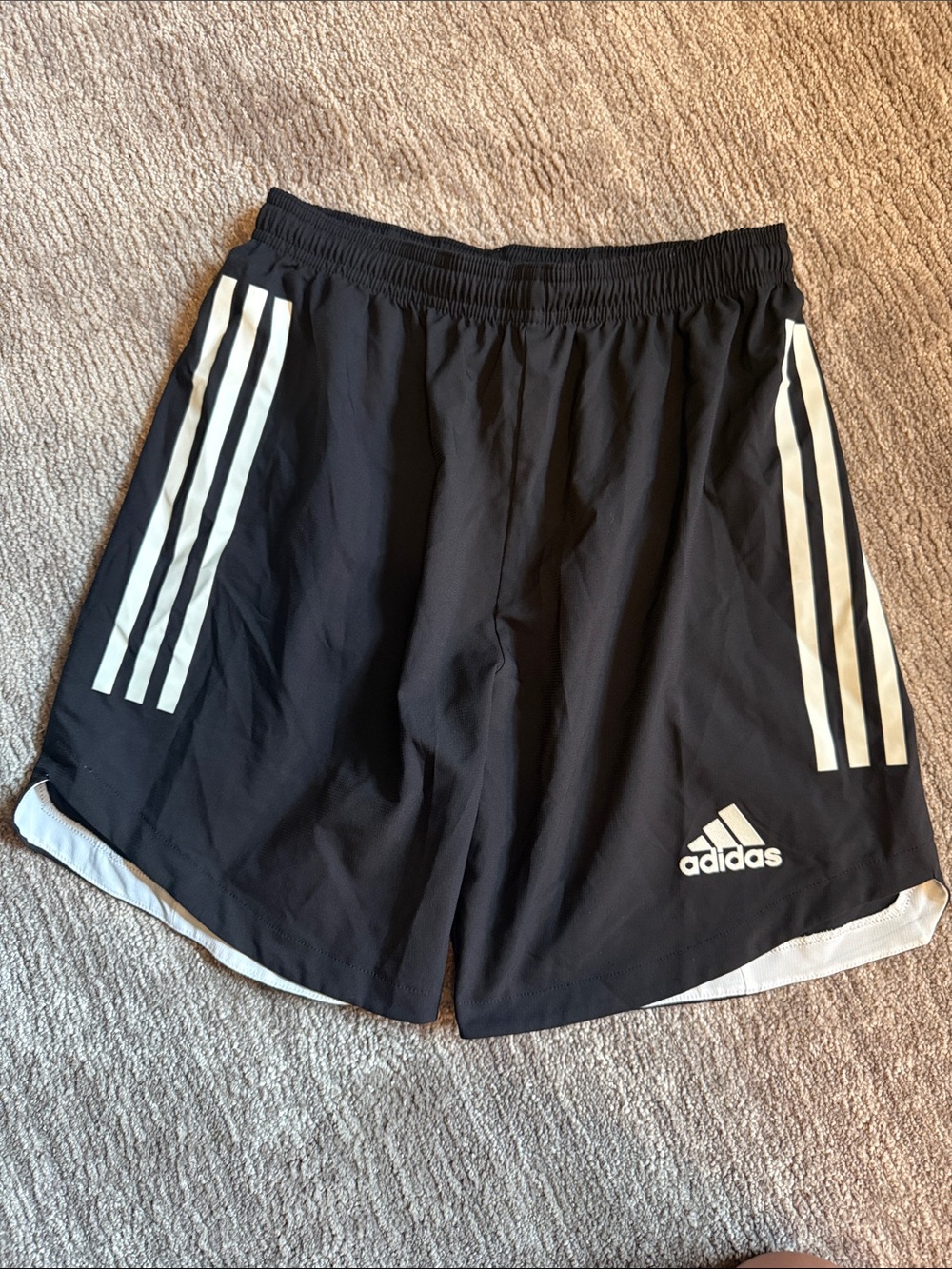 Adidas Youth Soccer Shorts with White Three Stripes